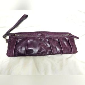 YL Newyork  London Genuine Leather purple clutch